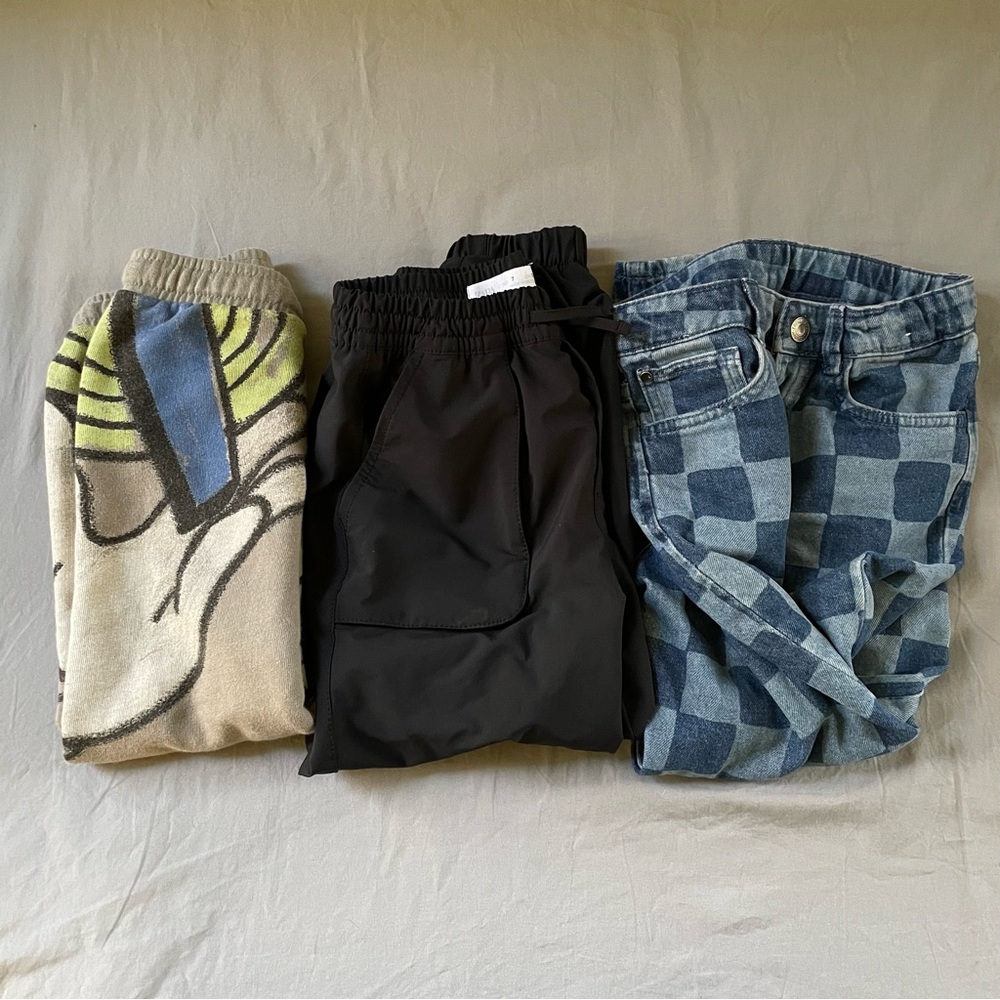 ZARA and H&M 3 pairs of pants. 7Y